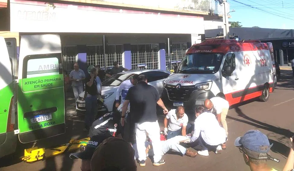 Idoso fica gravemente ferido após ser atropelado em Terra Roxa