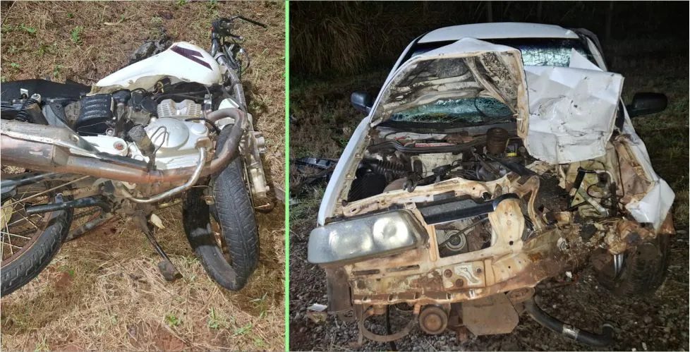 Motociclista fica gravemente ferido após batida com carro e motorista é preso em Francisco Alves