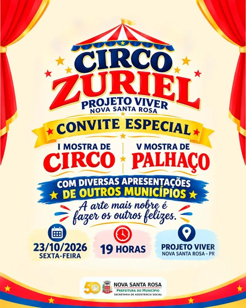 Projeto Viver promove I Mostra de Circo e V Mostra de Palhaço em Nova Santa Rosa